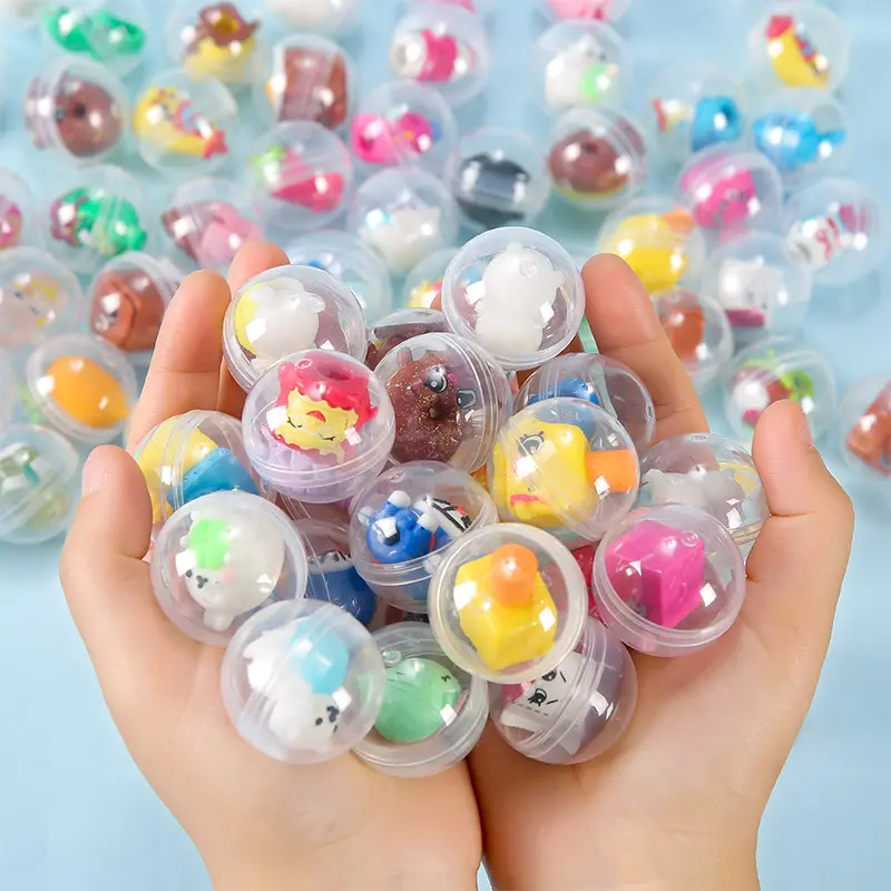 Cheap Wholesale 32mm Clear Gashapon Capsule Transparent With 3D Mixed Doll Figures Toy For Vending Machine Factory Direct Sale