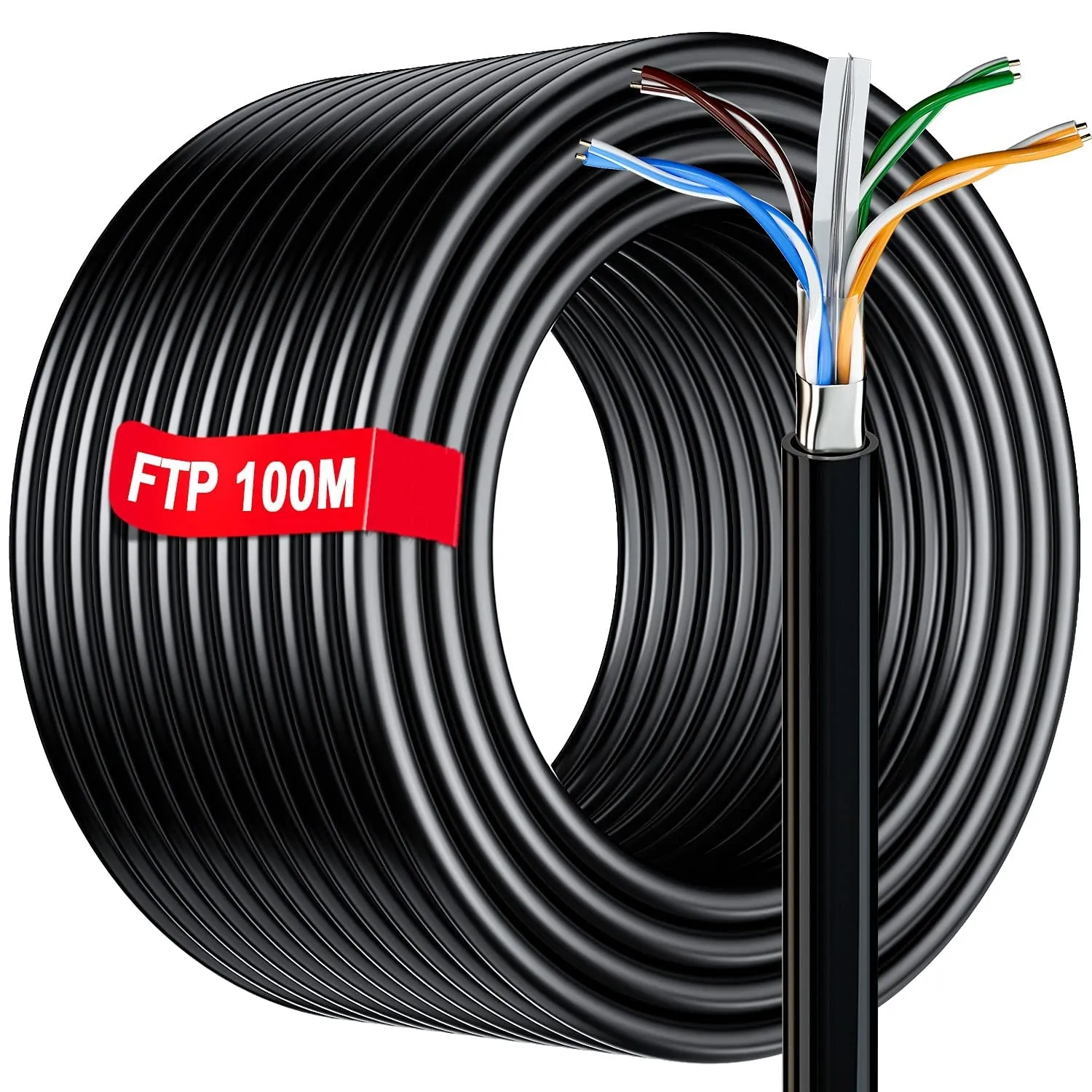 Utdoor-Cable FTP CAT6 1000FT, 23 AWG 550MHz