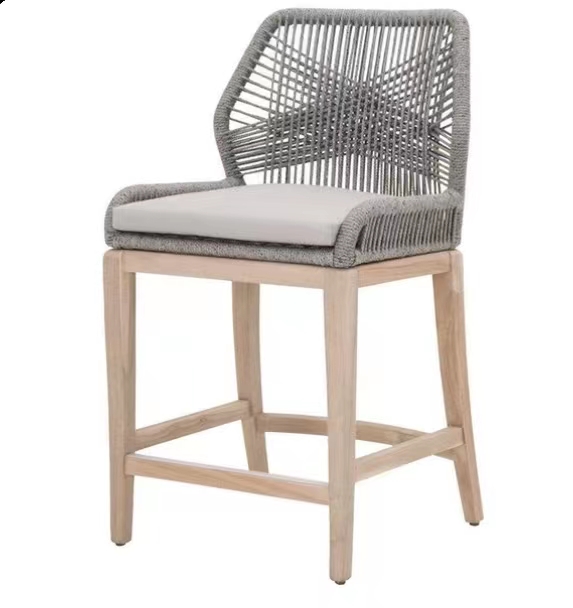 Silla de bar con cuerda tejida
