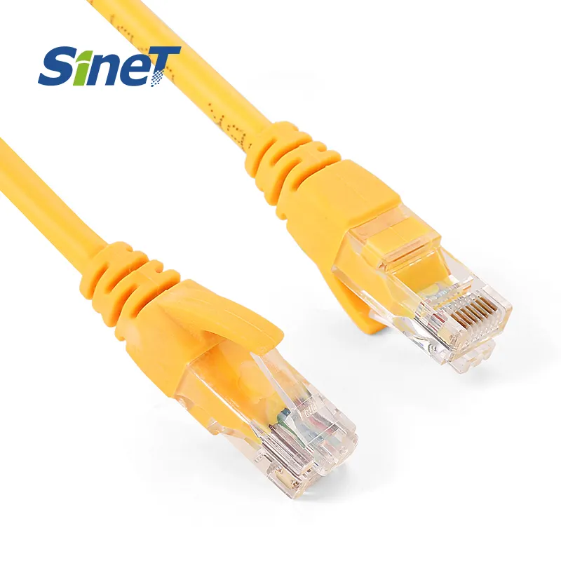 Cabo de duas extremidades moldado rj 45, cabo amarelo de remendo 8p8c gato 5 suporte oem ethernet rj45 fiação 1m/3m/5m/7m/15m cabo de pular cat5e