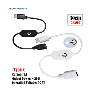 USB- C Type-C Male to Female LED Strip Touch Dimmer Single Colour Dimming on Off Switch <strong>Controller</strong> Cable 0.3m - Product Image 2