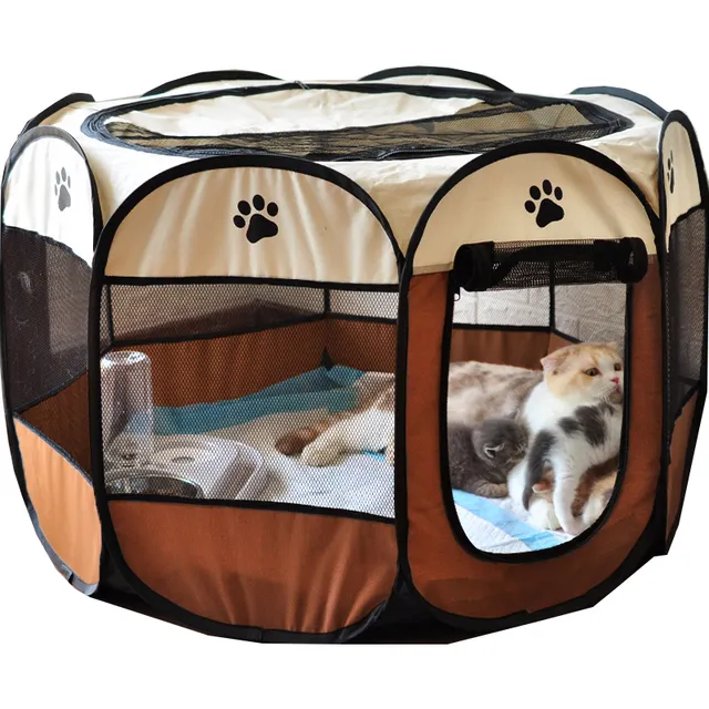 Di động gấp con chó lớn nhà Pet Lều con chó nhà bát giác lồng cho mèo Lều playpen Puppy cũi dễ dàng hoạt động hàng rào ngoài trời