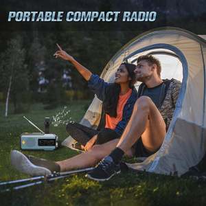 Solar Emergency <strong>Wind</strong> <strong>up</strong> Radio, Portable Hand Crank AM/FM Radio With SOS Alarm <strong>LED</strong> Torch, 2000mAh USB Phone Charger - Product Image 3