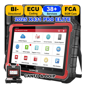 Launch X431 PRO ELITE, herramientas de diagnóstico OBD2 para todos los sistemas, lector de código automotriz, codificación ECU de coche con 32 reajustes de programación