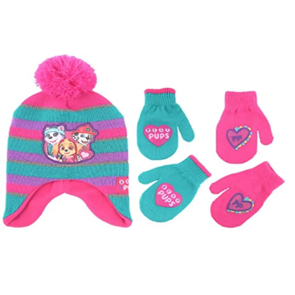 Ensemble écharpe de chapeau réversible pour enfant, gant personnalisé, joli, en tricot acrylique, chaud, Durable, pour l'hiver
