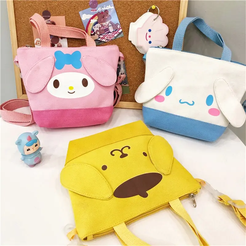 Tas bahu Anime kartun Jepang tas belanja kanvas pembawa untuk siswa tas makan siang untuk anak-anak