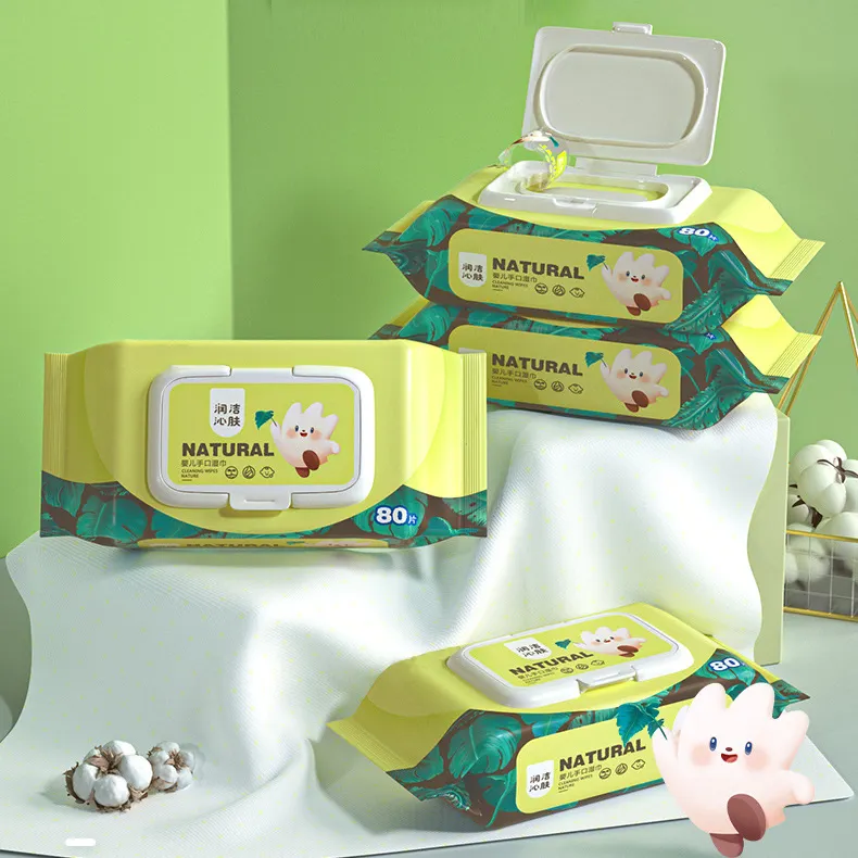 Toallitas para bebés hipoalergénicas y sin perfume Combo Toallitas de agua para bebés personalizadas Toallitas de limpieza orgánica de tejido húmedo
