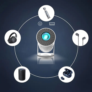 <strong>2025</strong> New <strong>F100</strong> Mini Smart Mobile Projector Round Portable Wired Wireless Projector with Android 11