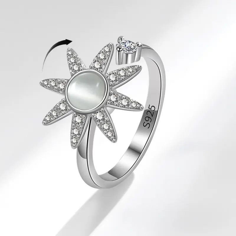 Vendita calda regolabile ansia agitarsi ruota opale Spinner anelli per le donne ragazze alleviare lo Stress calmante preoccupazione meditazione gioielli