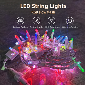 Efecto de iluminación RGB, cadena de luces navideñas, cadena impermeable, luces de hadas, fiesta de Navidad al aire libre, decoración de vacaciones en el jardín - Product Image 3