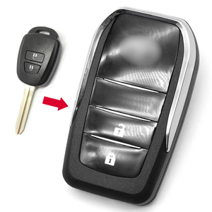 Çilingir tedarikçiler popüler tarzı t-oyota modifiye flip 2 düğmeler anahtar kabuk TOY43 keyway logo ile - Product Image 3
