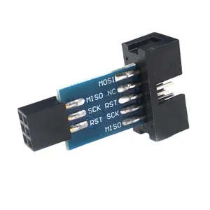 1 adet yeni USBASP USBISP AVR programcı USB iss USB ASP ATMEGA8 ATMEGA128 destek Win7 64K 10Pin 6 Pin adaptör panosu