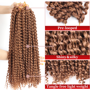 Factory Dropshipping Free Tress Pre <strong>Loop</strong> Twist Passion Wavy Jamaican Bounce Curly Braids Crochet Hook for Hair Extensions Waves