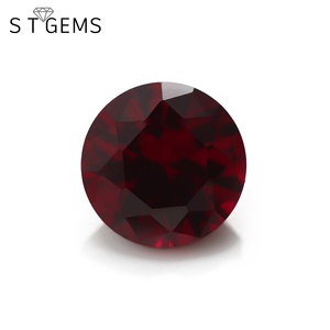 Çin yuvarlak kesim Ruby8 # koyu kırmızı korindon taş sentetik yakut fiyatları - Product Image 1