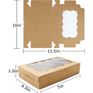 Çevre dostu dikdörtgen kağıt kek kutusu ambalaj biyobozunur 7X4.3X1.5 inç kağıt kek kutuları ile temizle kapaklar - Product Image 3