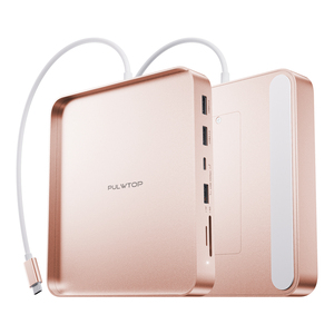 Pulwtop ฮับ USB C สำหรับ I-Mac 24นิ้ว2021/2023/2024ฮับ iMac พร้อม USB c/ A 10Gbps, sd/tf รองรับการขยาย M.2 SSD (ไม่รวม)