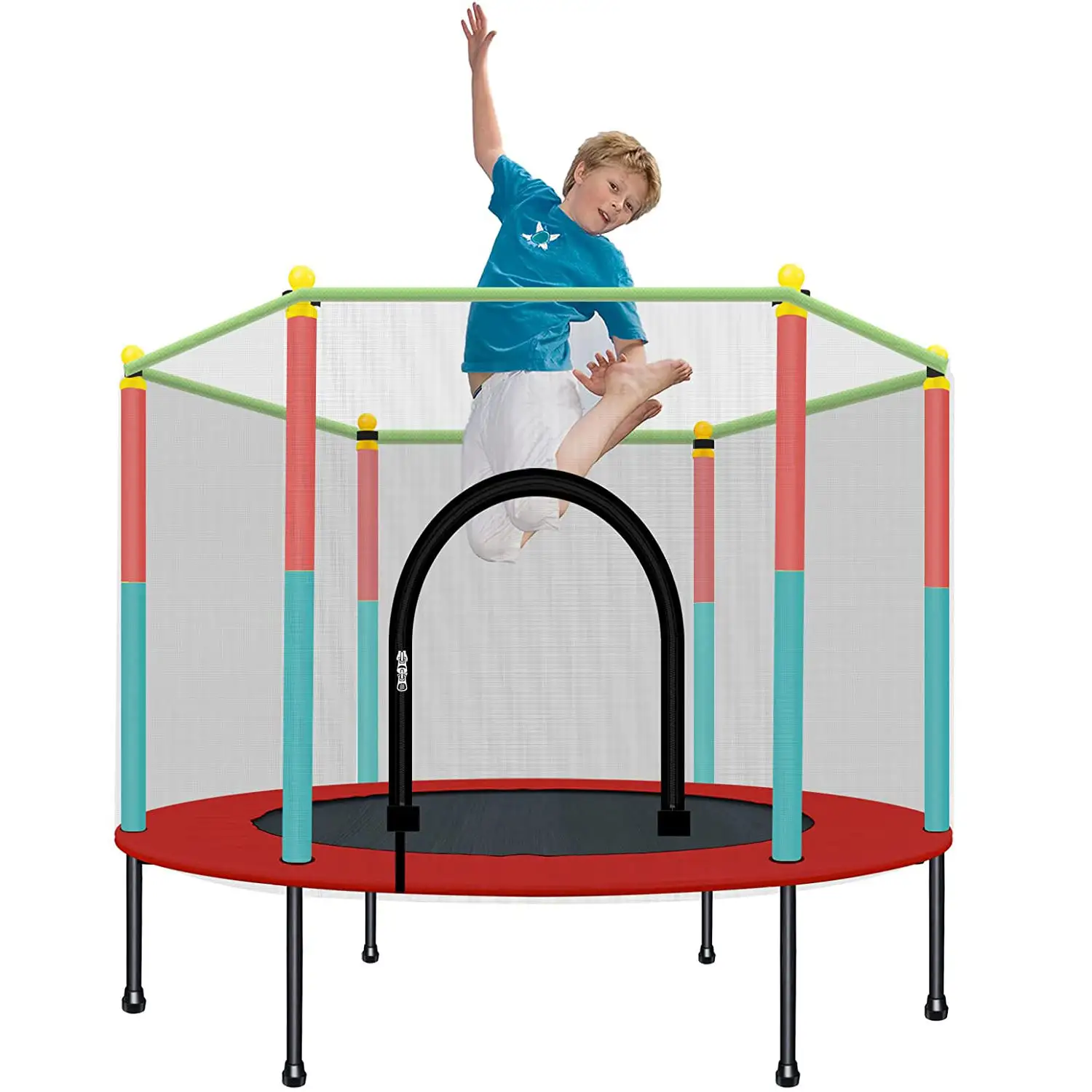 Trampolín para niños de interior y exterior con recinto Net Gymnastic Jumping Bed Juego interactivo para padres e hijos Fitness Trampolín Unisex