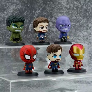 アニメフィギュアセットかわいいおもちゃアクションフィギュアスパイダーマンキャプテンアメリカモデル装飾品Q版アニメ - Product Image 2