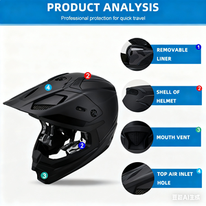 Bán Buôn Nhà Cung <span class=keywords><strong>C</strong></span>ấp Chất <span class=keywords><strong>L</strong></span>ượng Cao Capacete De Motocicleta Điện Enduro Xe Đạp Bụi Bẩn Off-Road Xe Máy Helme Màu Xanh Răng Tai Nghe - Product Image 4