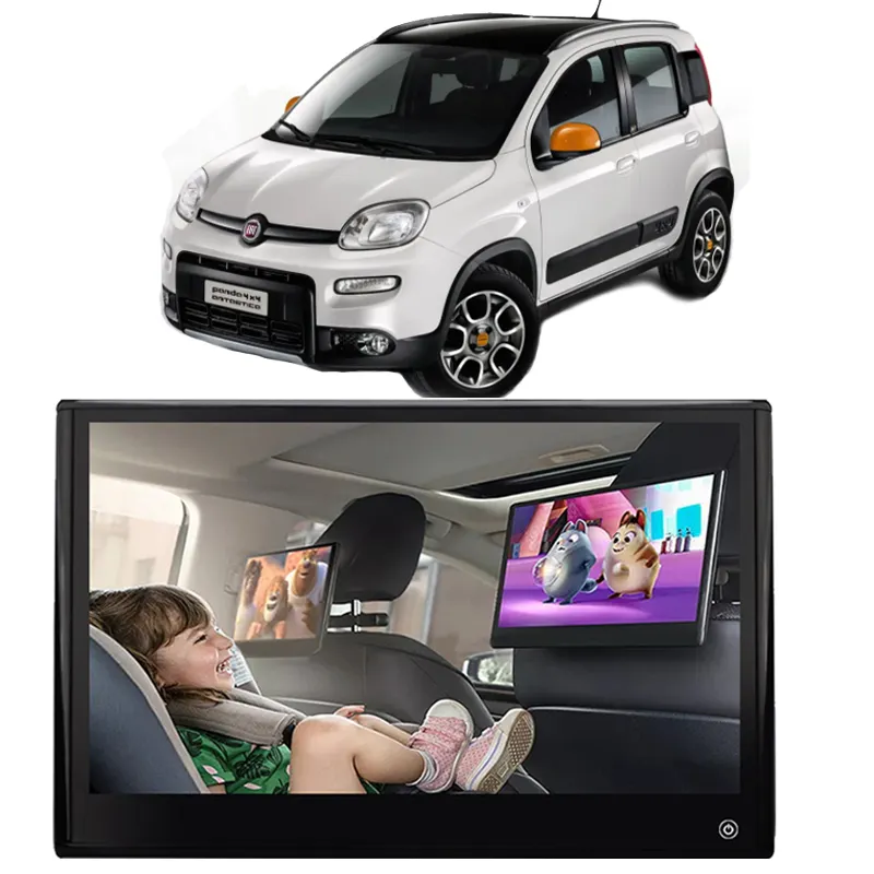 Nuovo arrivo car seat10.5inch/12inch car headrest TV monitor per Fiat 500X Panda