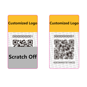 Etiqueta Adhesiva qr impresa personalizada, etiqueta de código con rascado, holograma anti-arañazos falsos, pegatinas de etiqueta de seguridad - Product Image 1
