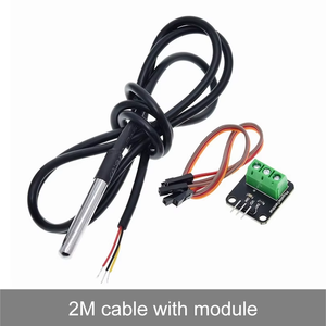 Kit de módulo de Sensor de temperatura DS18B20 impermeable 100CM Cable de Sensor Digital adaptador de Terminal de sonda de acero inoxidable para Arduino