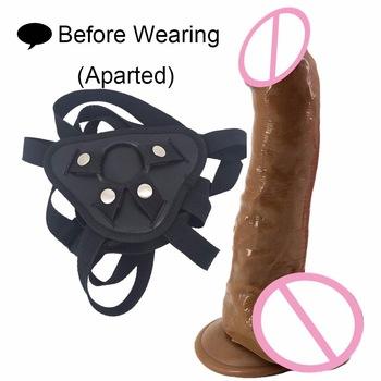 brown dildo with black pants