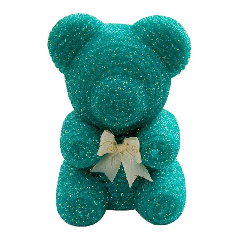 Diamond Rose Bear Artificial Flower Bear 25cm 40cm Crystal 2022 Hot Sale Luxury Eco-friendly Plastic Diamond Stones ,gift Box XF