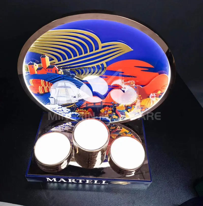 Mingxin barware ขวด LED Martel ผู้นำเสนอขวด3ขวด