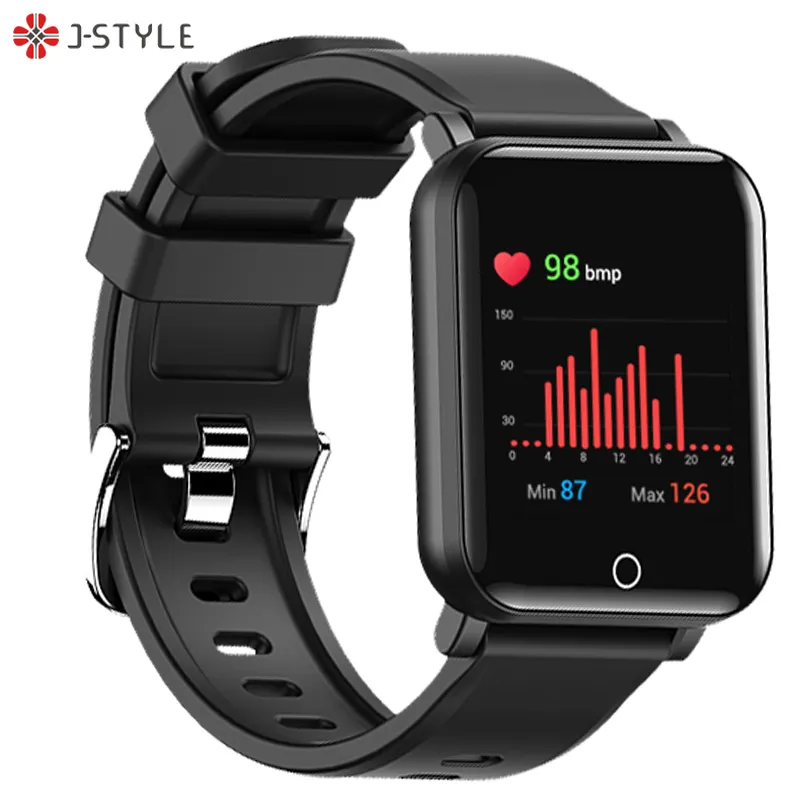 J-Style 1963YH Herzfrequenz Blut Sauerstoff Alarm Sport Smartwatch Telefon für Android IOS Temperatur Smart Watch