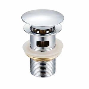 Design moderno universale in ottone argento lavabo scarico dei rifiuti Click Clack scolapiatti Pop-up con Overflow per bagni - Product Image 2