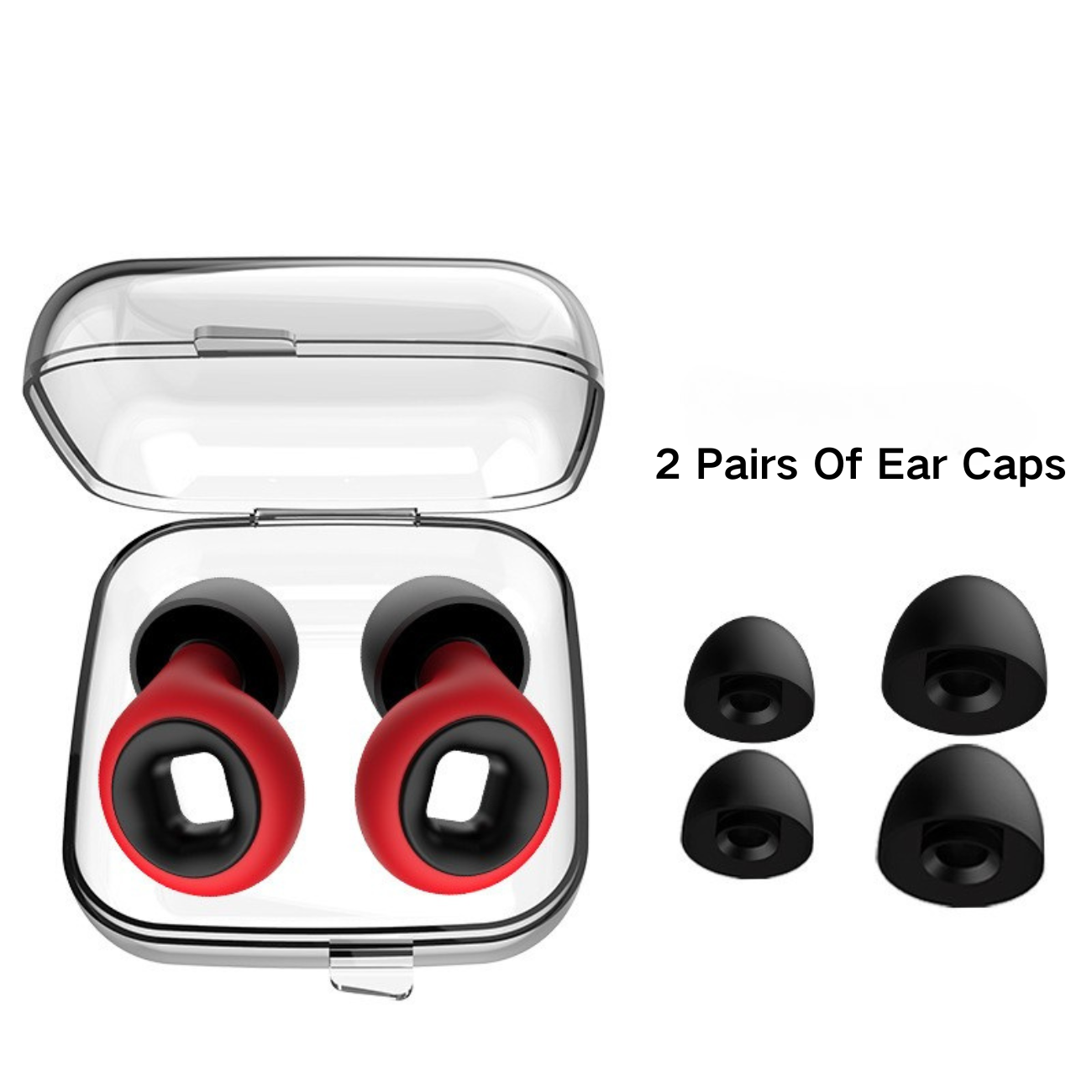 Moneda de cobre de color rojo negro con 2 pares de tapones para los oídos