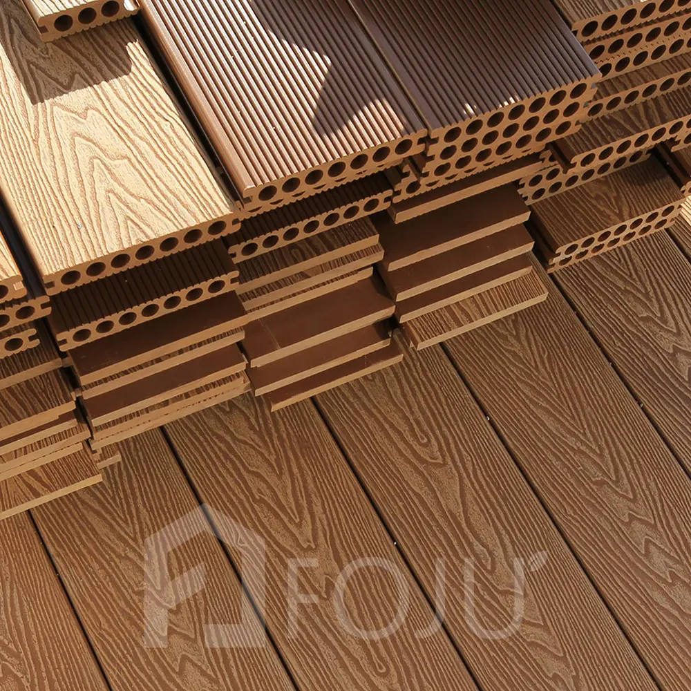 HDPE wood composite decking wpc hollow decking exterior decoration waterproof anti-sun easy install