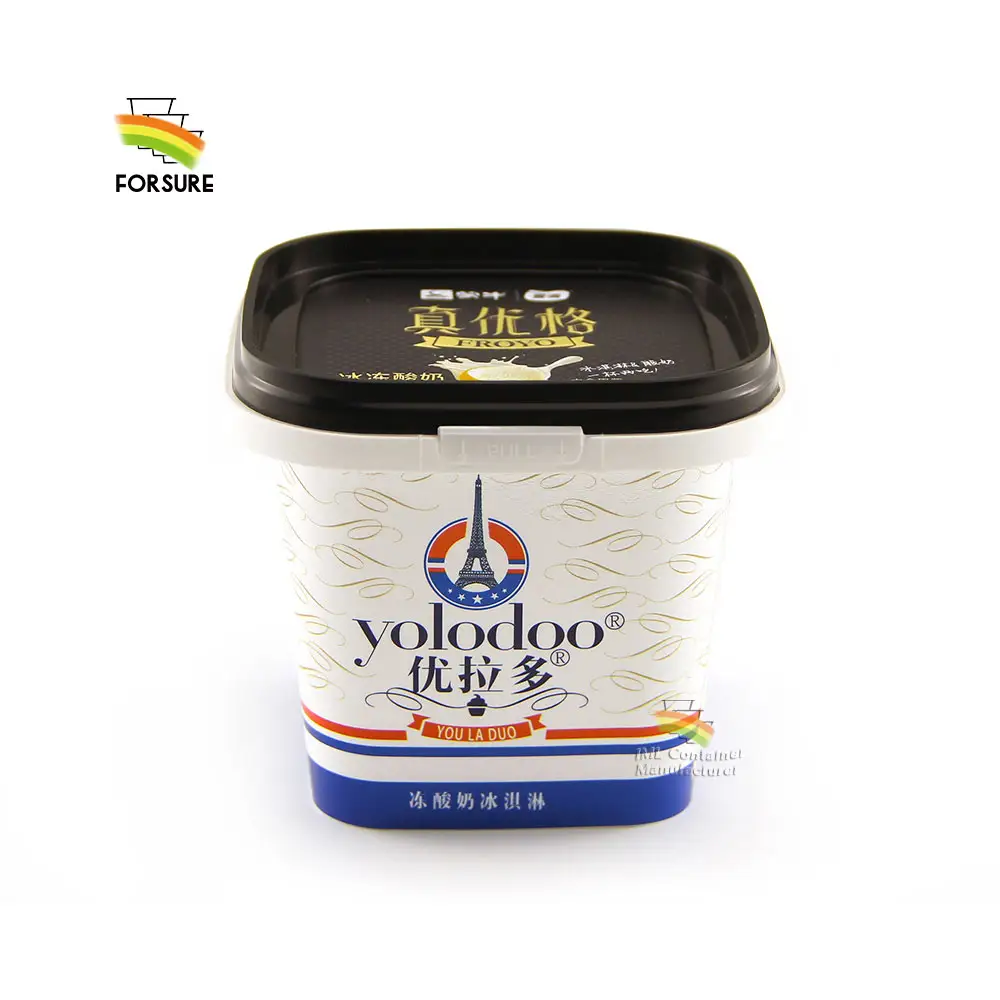 OEM Factory 250ml Plastic Containers With Lids Plastic 8.5oz PP Yoghurt Cups Customized IML Packaging Ice Cream Container