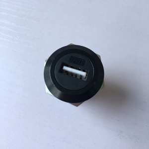 USB2.0母对母圆型USB2.0面板安装插座锌合金数据信号扩展传输
