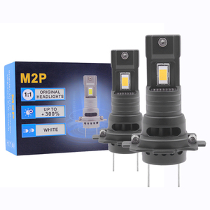M2P Led 60Wハロゲン電球H7 H1 H4 H7 H11 9005 9006 9012 3000KイエローLEDヘッドライト電球サイズ1:1 H1 H7 LEDフォグヘッドランプライト - Product Image 1