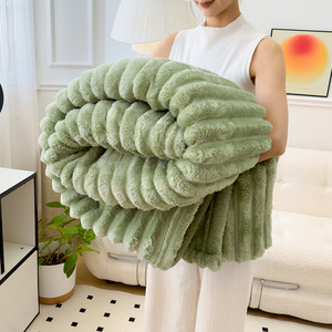 STARZ HOME Custom <strong>4cm</strong> Drawstring Rabbit <strong>Plush</strong> Blanket Office Cover Blanket air Conditioning Sofa Blanket - Product Image 2