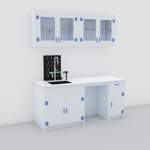LB-PP-08 banco da laboratorio PP di alta qualità con ripiani per reagenti tavolo da laboratorio chimico modulare per la progettazione di laboratori informatici - Product Image 5