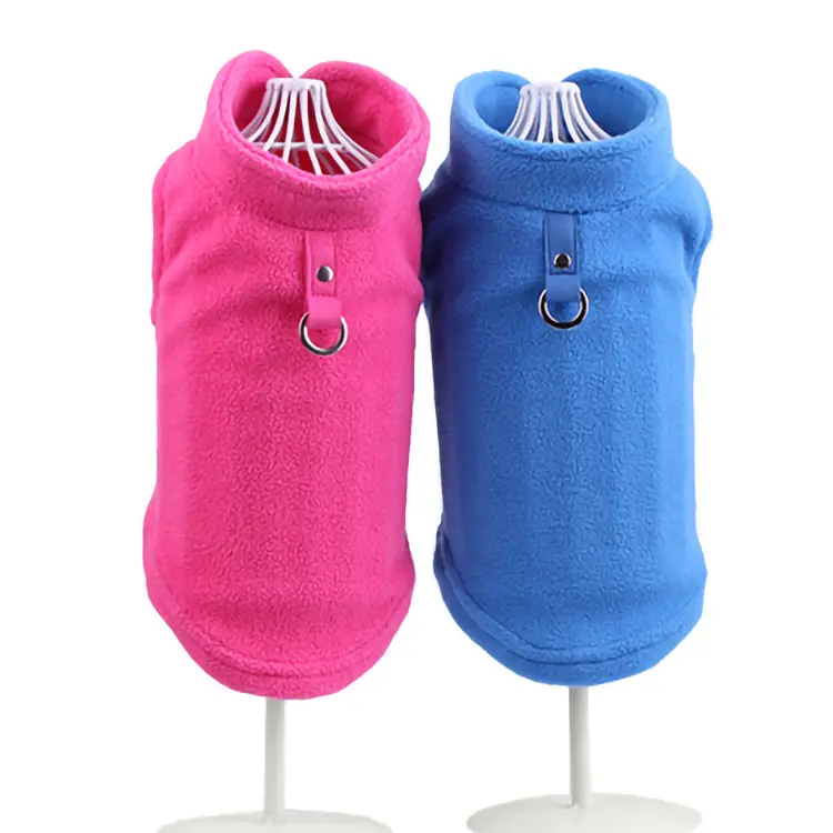 Amazon Hot Selling Thick Polar Fleece Solid Color Pet Jacket