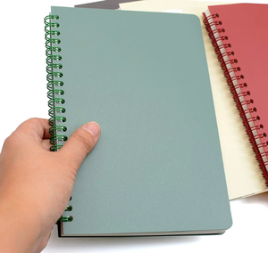 Cuaderno en espiral personalizado con bolsas de sábanas de lino PP Encuadernación roscada y costura de sillín