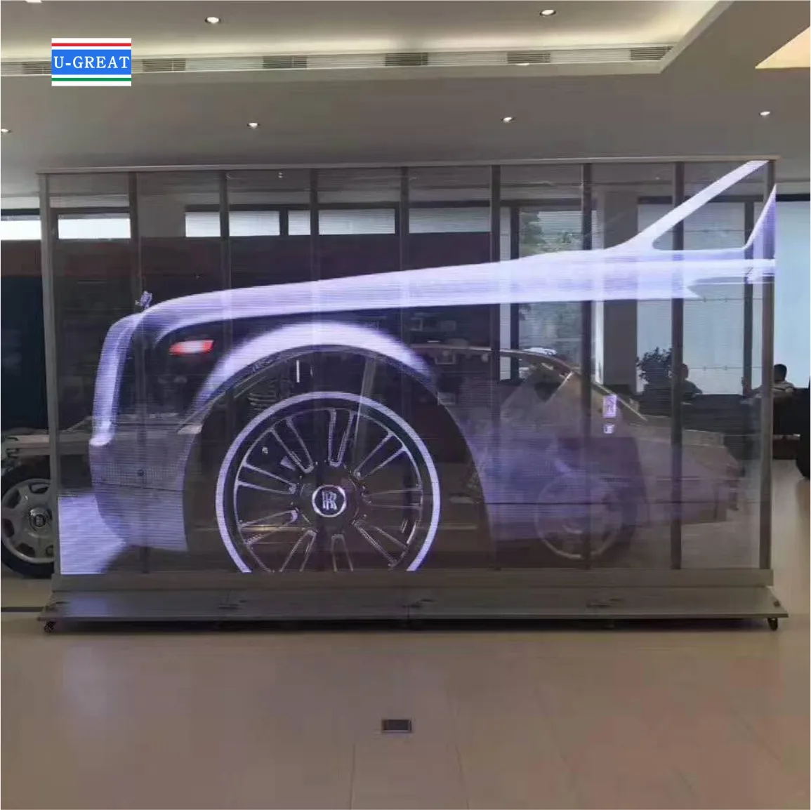 La finestra di vetro dell'installazione facile di colore pieno su misura ad alta luminosità ha condotto la Video parete trasparente per il negozio