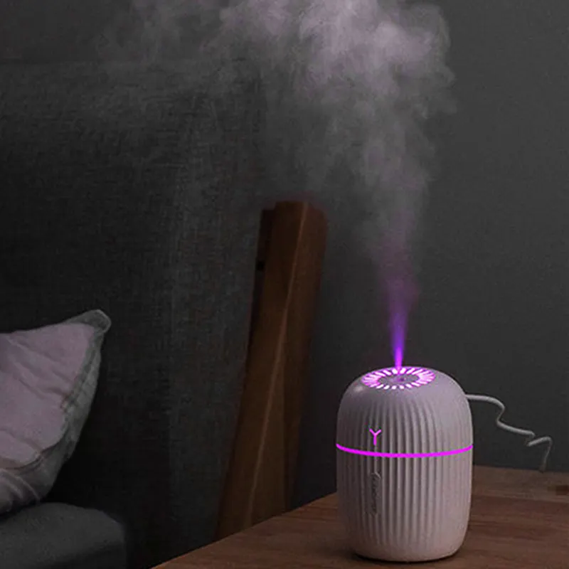 Humidificador de aire ultrasónico para el hogar, pulverizador hidratante para estudiantes, dormitorio, coche, humidificación con luz LED nocturna