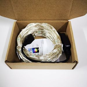 USB умная гирлянда RGB с дистанционным управлением, праздничное украшение для рождественской елки с дистанционным управлением, подсветка для создания музыки и синхронизации дерева с управлением через приложение - Product Image 6