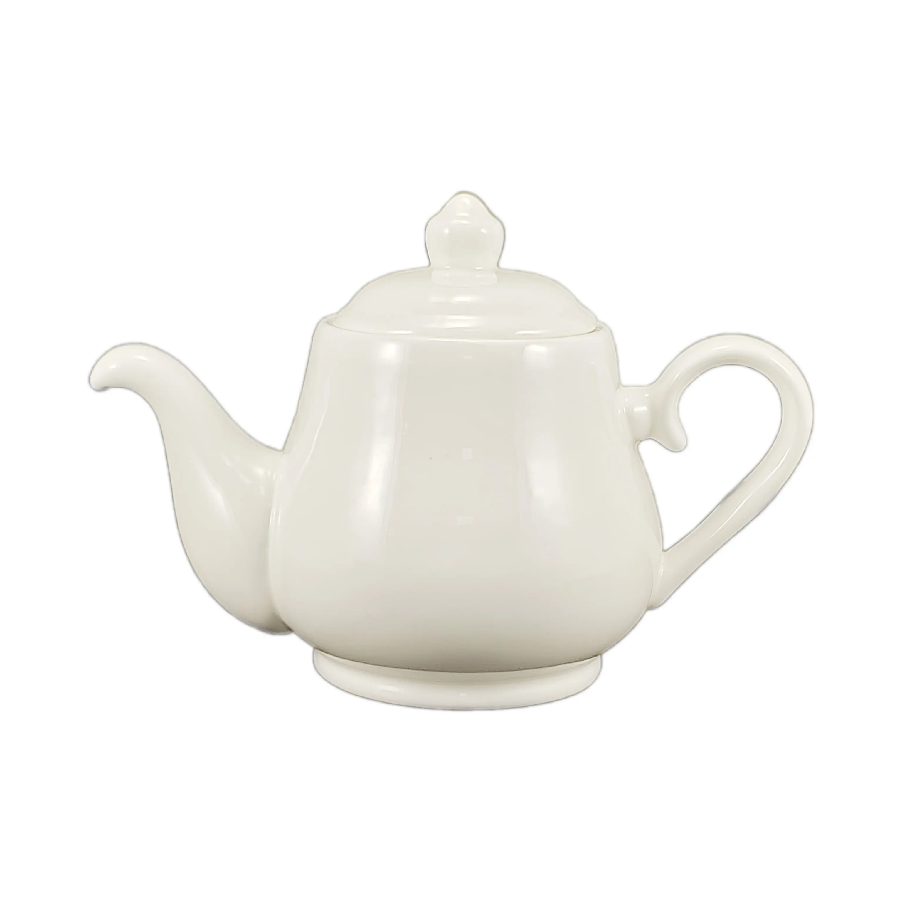 होटल के रेस्तरां सफेद 695 ml 24 oz चीनी मिट्टी के बरतन सिरेमिक कॉफी चाय के बर्तन के साथ teapots थोक संभाल