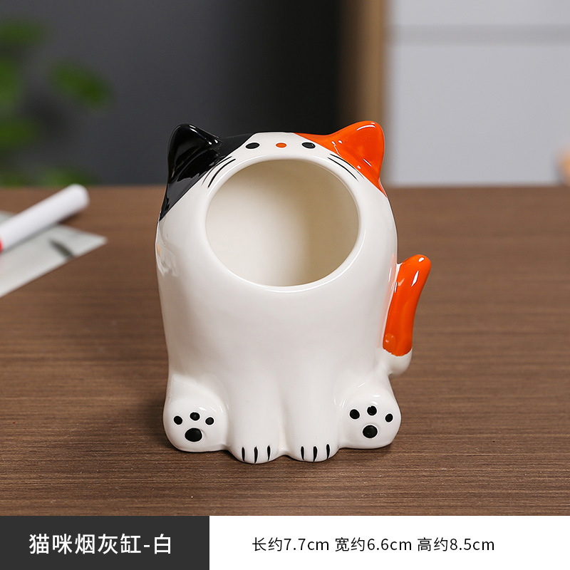 Cendrier Chat - Blanc