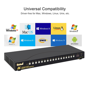 JideTech 16x1 HDMIKVMスイッチUSB3.0 HUB 4KHDMIスイッチャー4K60Hz解像度ラックマウントHDCPEDIDホットキーマウススイッチング - Product Image 6