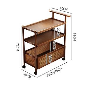 Hiện đại đơn giản phong cách rắn Bàn cà phê gỗ với di chuyển bên 2 tầng cho trà & lưu trữ cho đồ nội thất phòng khách - Product Image 6