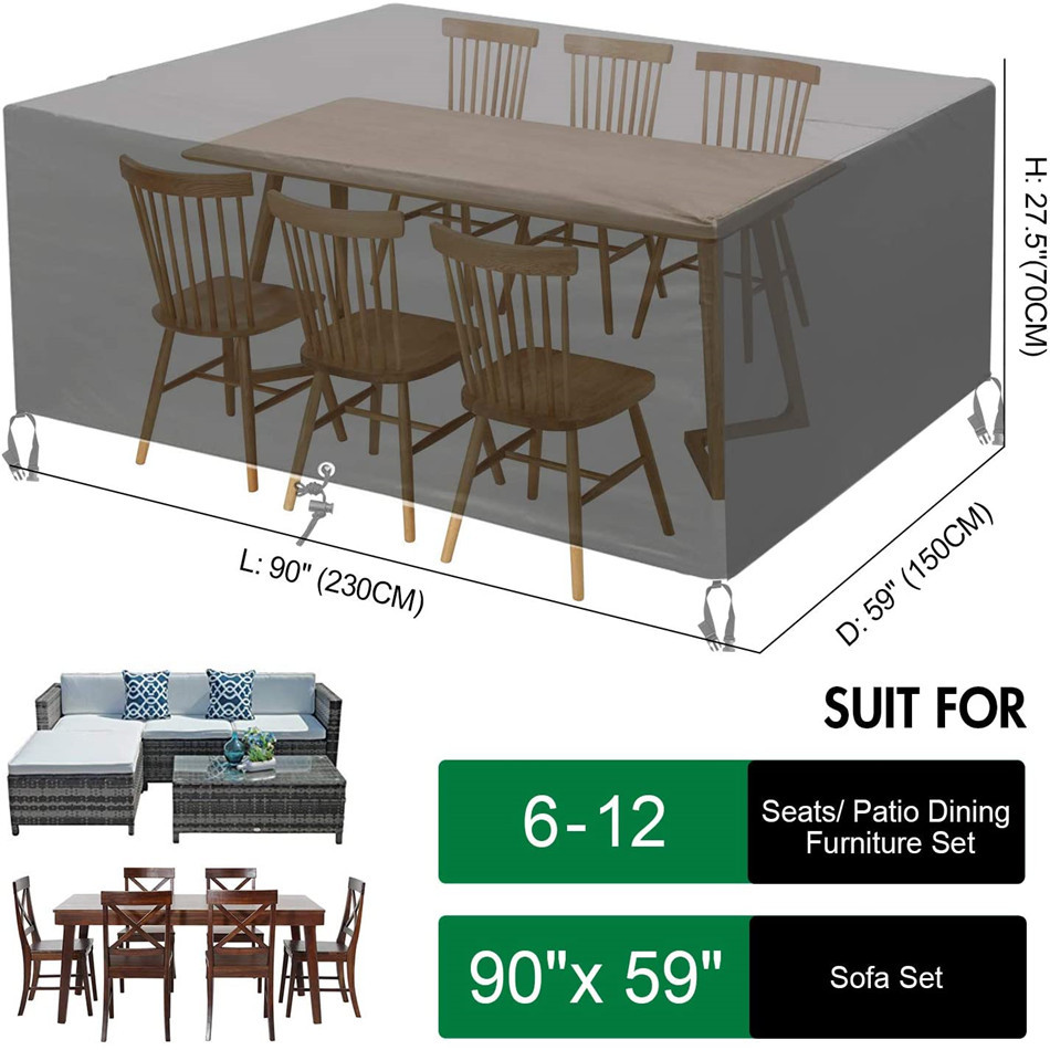 Poliestrowe wodoodporne pokrowce na sprzęt do krzesła ogrodowego na zewnątrz 35 cm 3