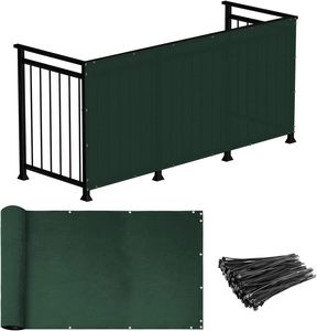 Koyu yeşil çit plastik gizlilik net ekran çit örgü veranda yard sundurma için zincir bağlantı çit kınamak zip bağları ile - Product Image 1