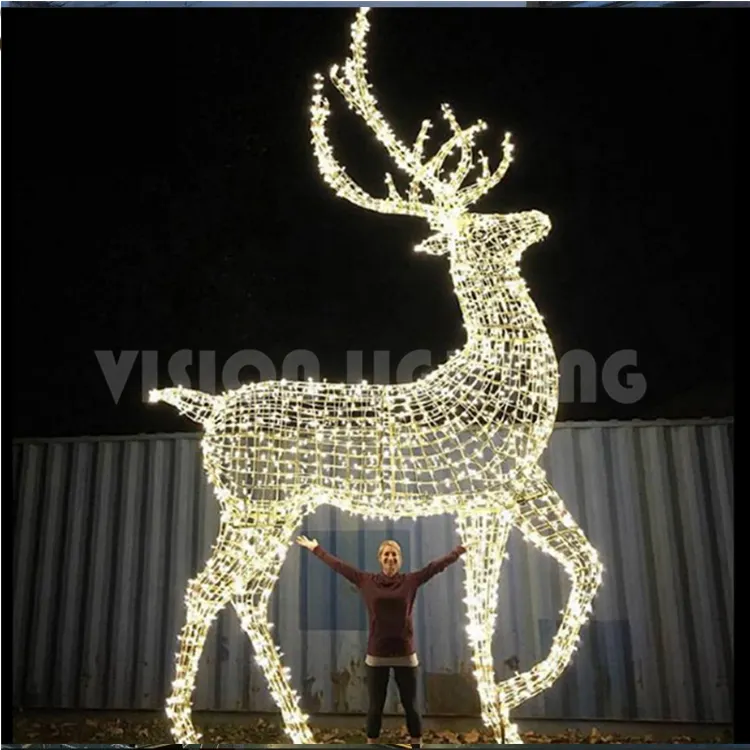 Luces Led de Navidad grandes con motivo de Reno desmontable blanco cálido 300 de longitud